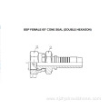 BSP Female 60° Cone Seal Double Hexagon 22611D